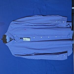 Ralph Loren Long sleeve shirt XL Blue white  checkers